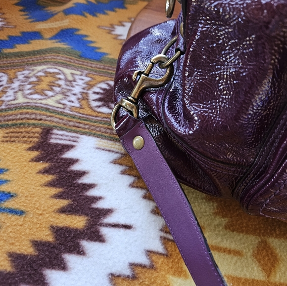 Coach Limited Addition Francine Purple Legacy Tote Bag Bowling Satchel - Picture 3 of 16